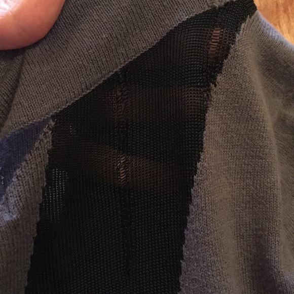 Unique Bodycon Sweater Dress with Mesh Panels - Picture 6 of 7